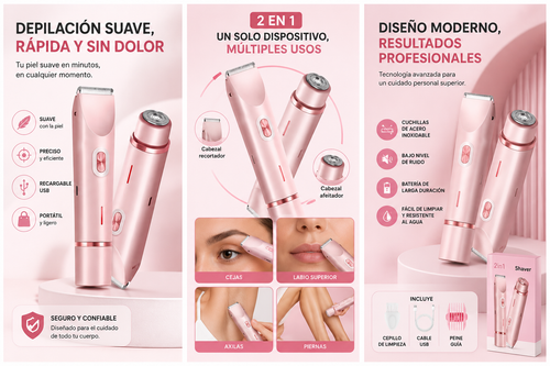Rasuradora Depiladora 2 en 1 para Mujer